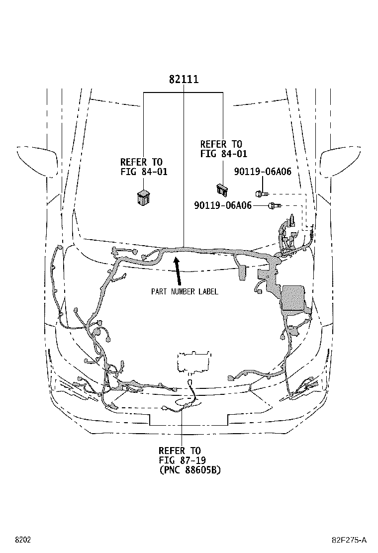 82153-BZ580 WIRE, REAR DOOR, RH product image