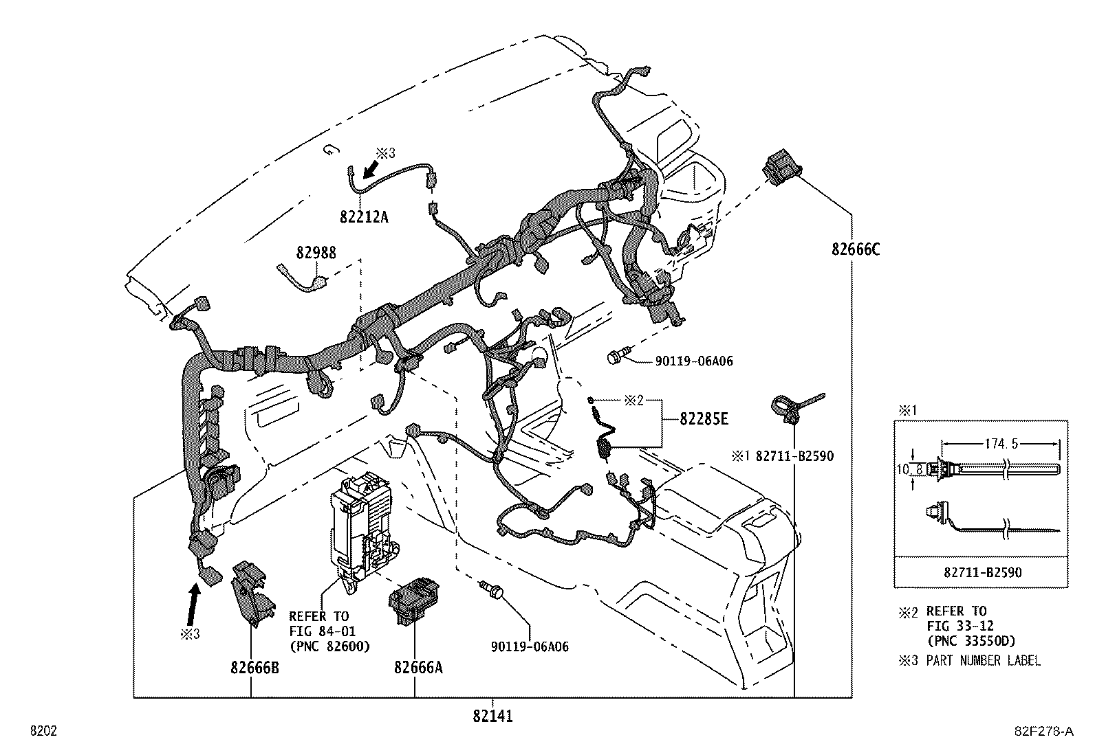 82153-BZ580 WIRE, REAR DOOR, RH product image