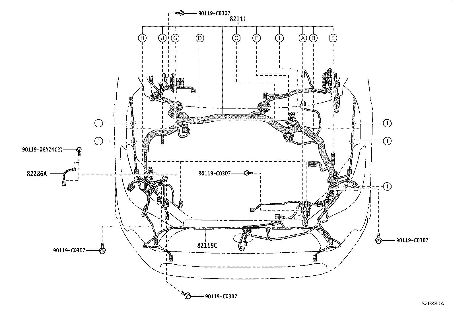 82151-0AE20 WIRE, FRONT DOOR, RH product image