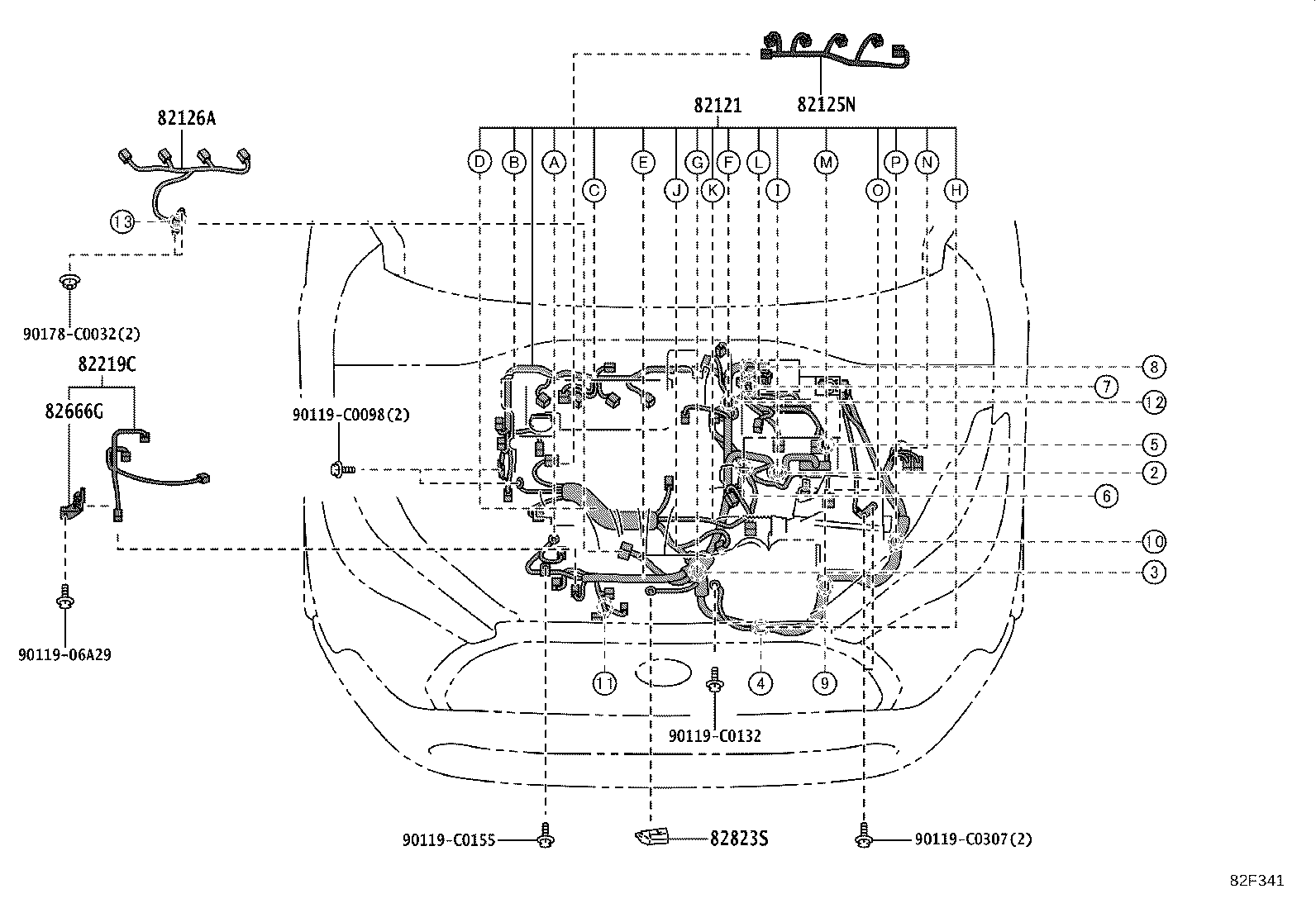 82151-0AE20 WIRE, FRONT DOOR, RH product image