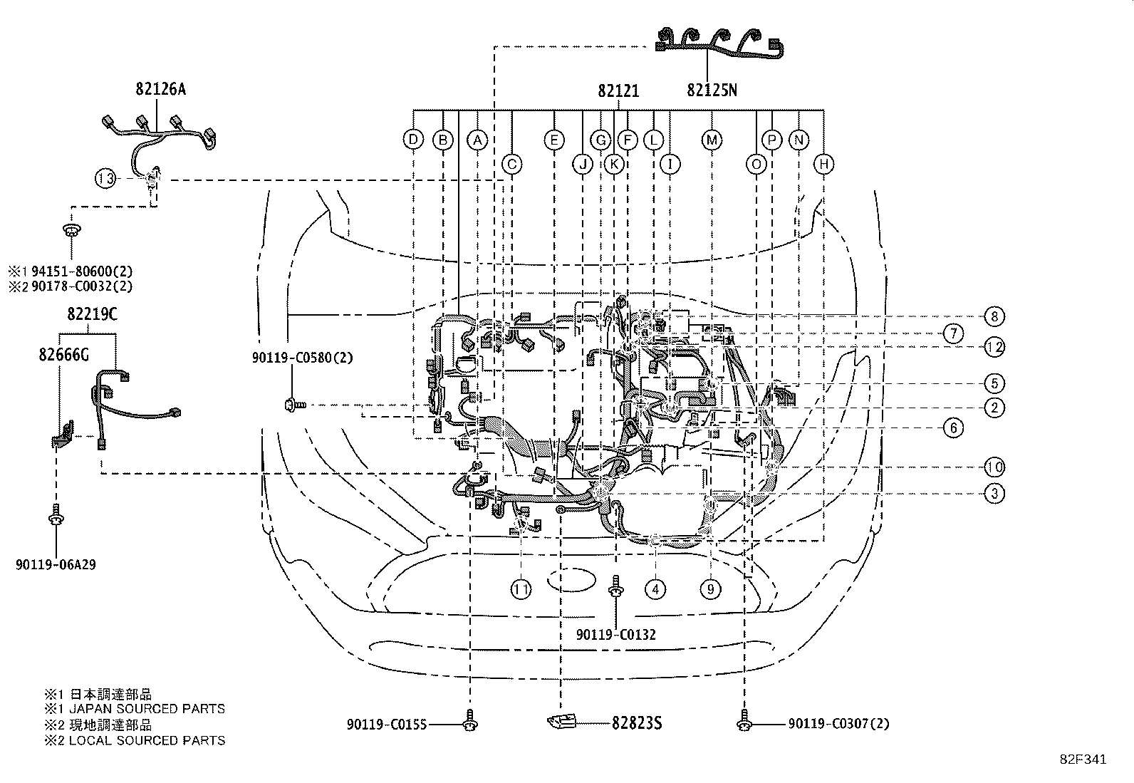 82151-0A830 WIRE, FRONT DOOR, RH product image