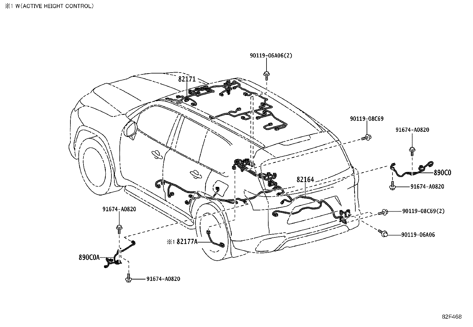 82191-60L40 WIRE, FRONT SEAT, RH product image