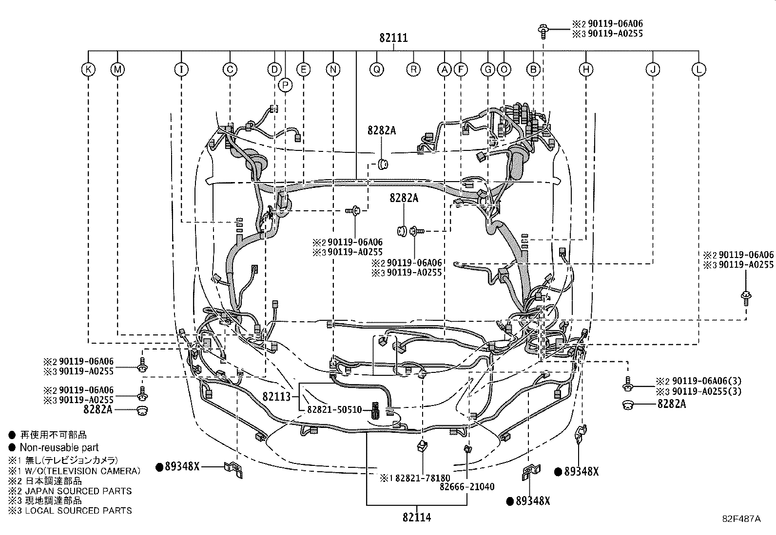 Toyota 82143-F6010 WIRE, INSTRUMENT PANEL, NO.3