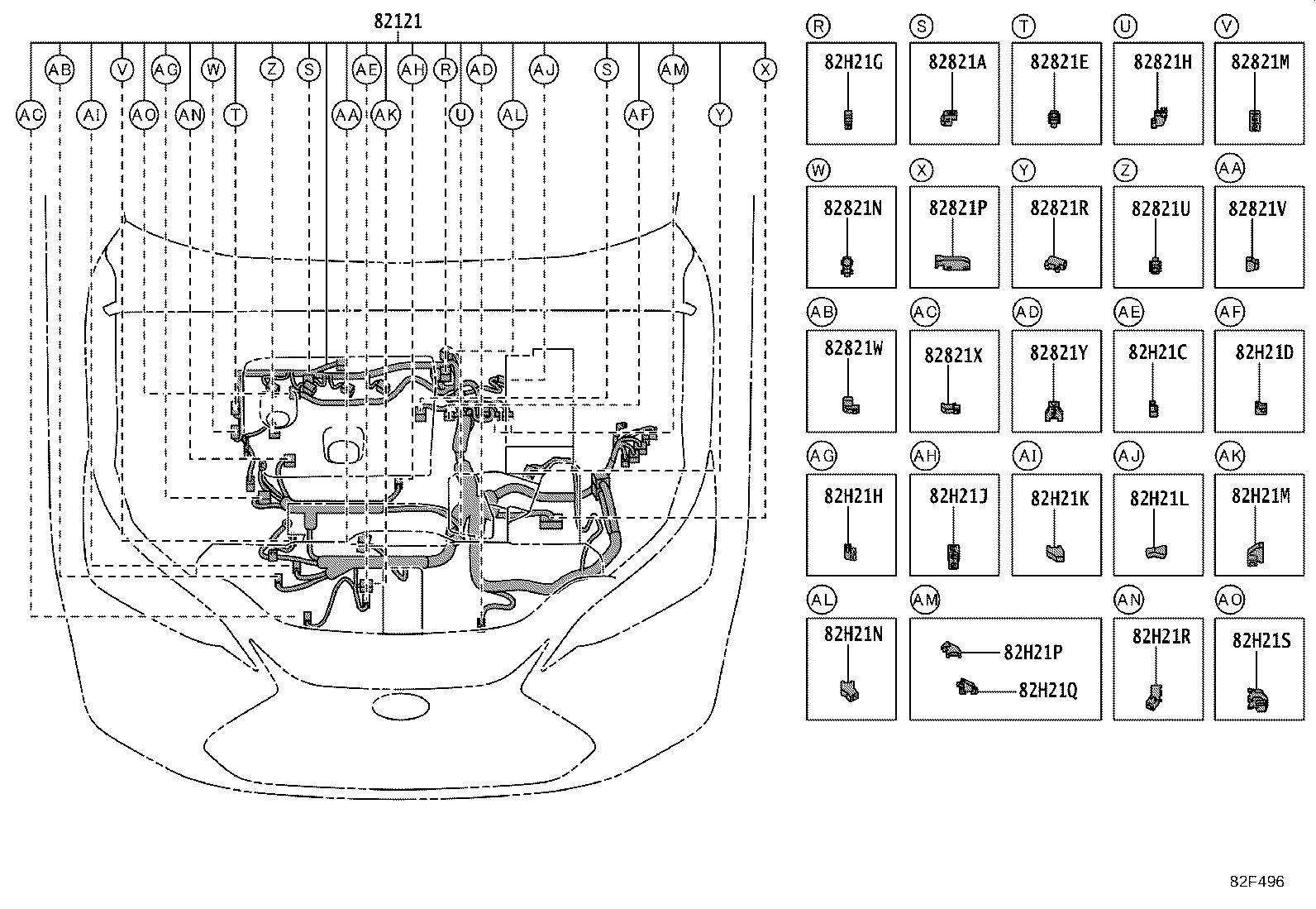 82192-F6060 WIRE, FRONT SEAT, LH product image