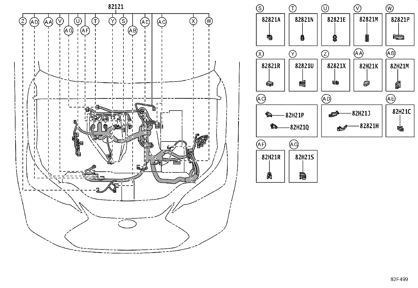 82192-F6060 WIRE, FRONT SEAT, LH product image