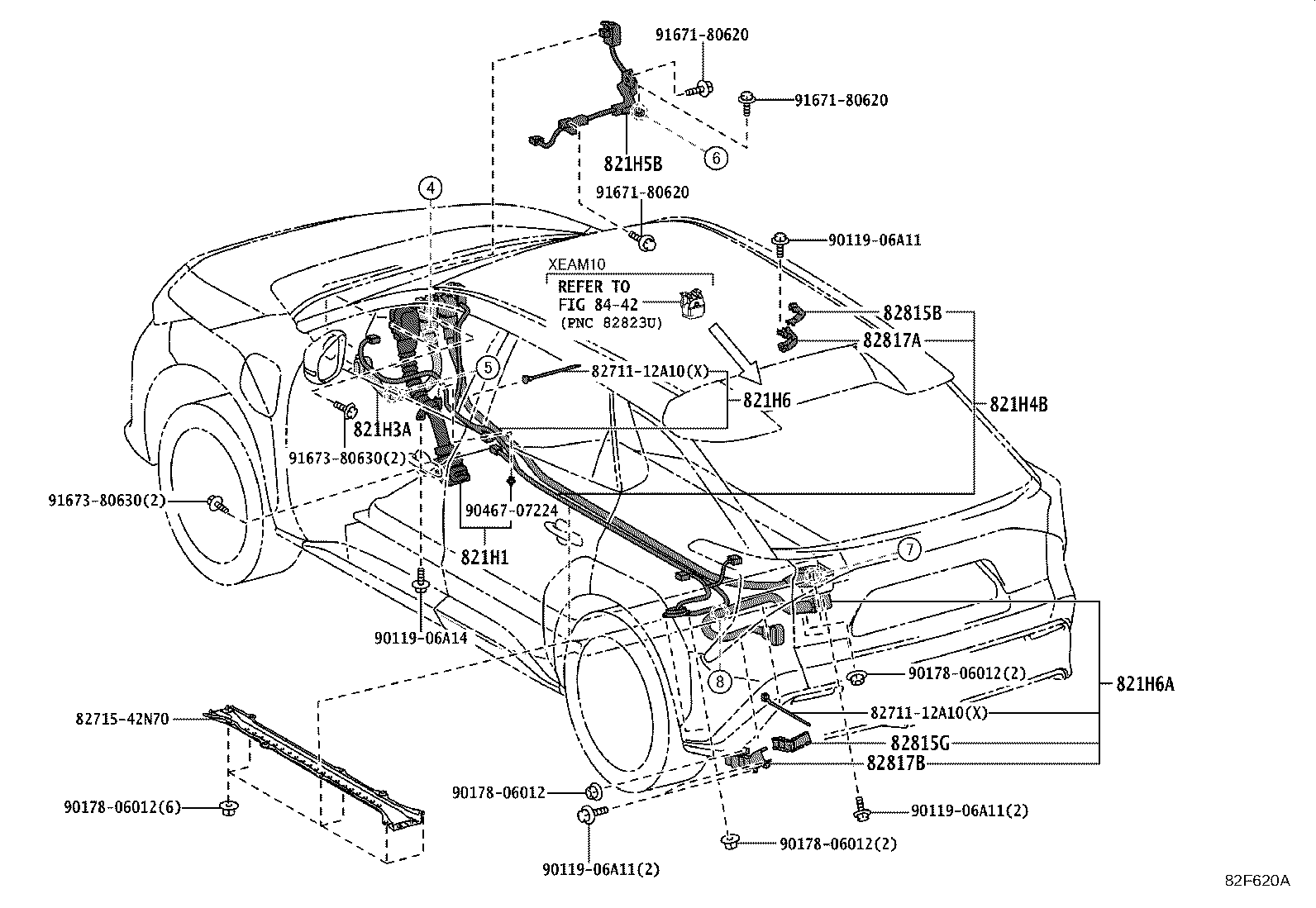 82115-42L40 WIRE, MOTOR COMPARTMENT, MAIN product image