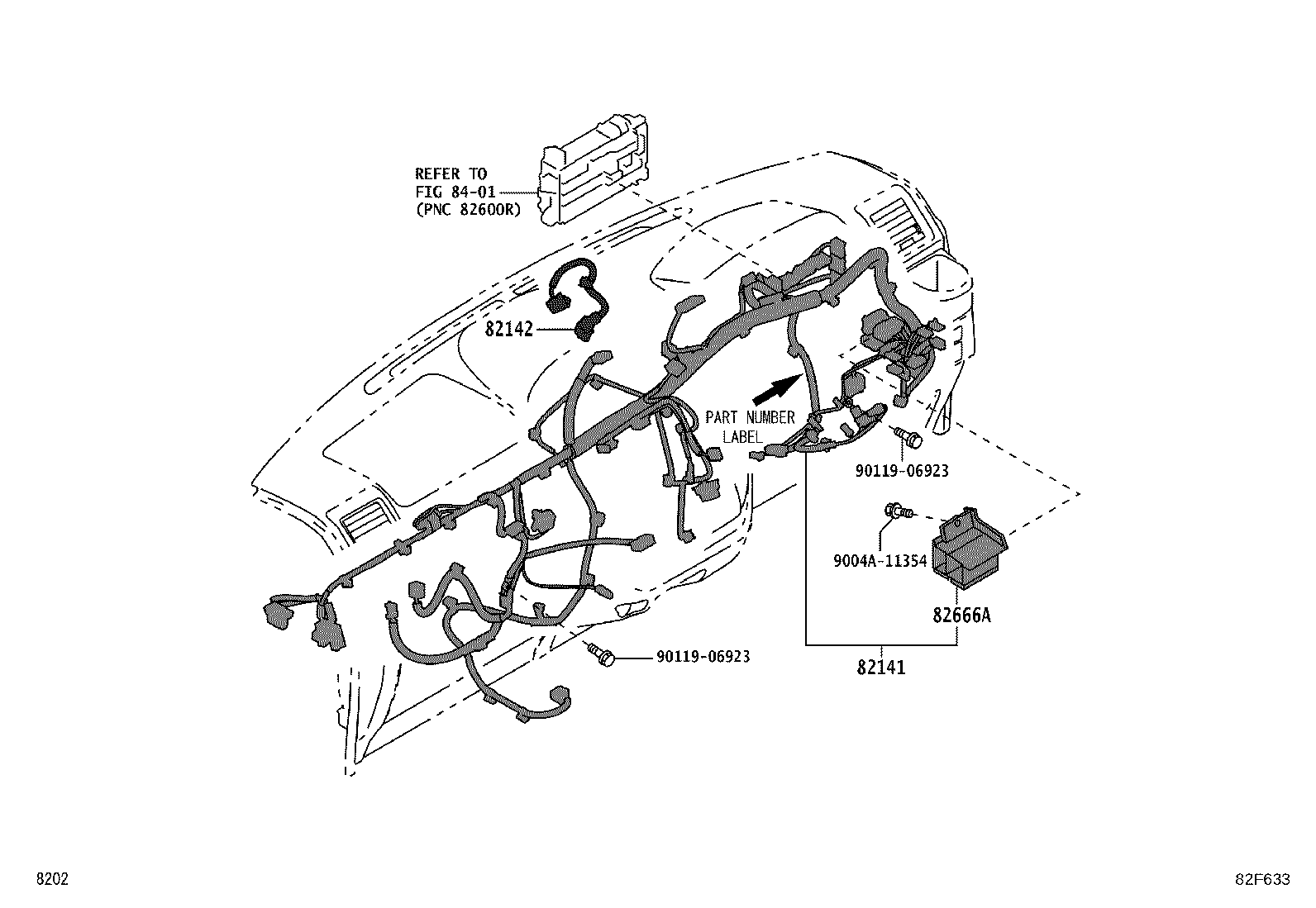 82142-BZ020 WIRE, INSTRUMENT PANEL, NO.2 product image
