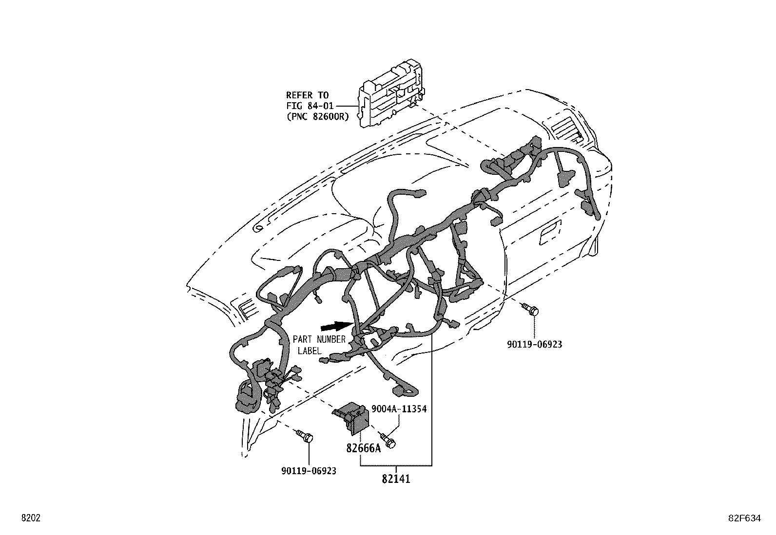 82142-BZ020 WIRE, INSTRUMENT PANEL, NO.2 product image