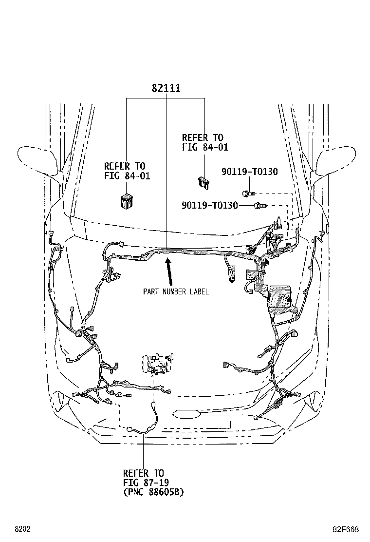 82124-BZ030 WIRE, ENGINE, NO.4 product image