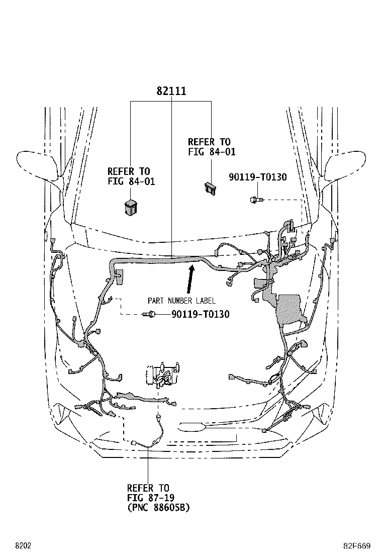 82124-BZ030 WIRE, ENGINE, NO.4 product image