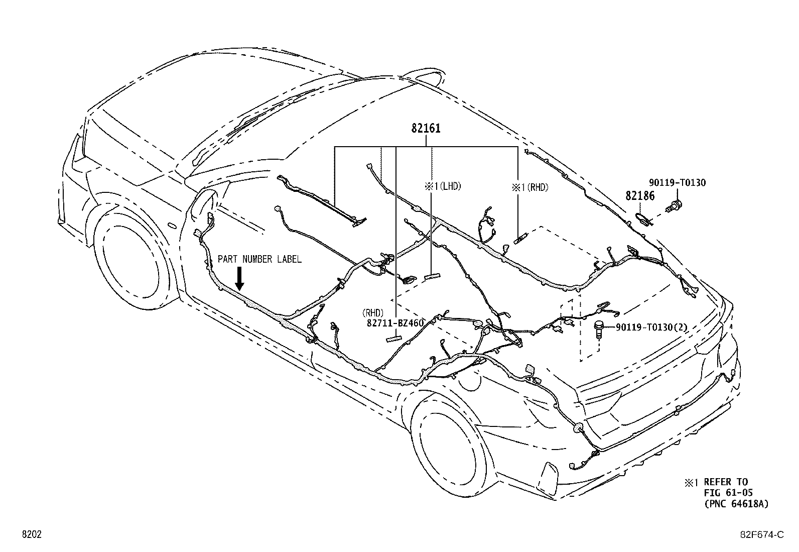 82124-BZ030 WIRE, ENGINE, NO.4 product image