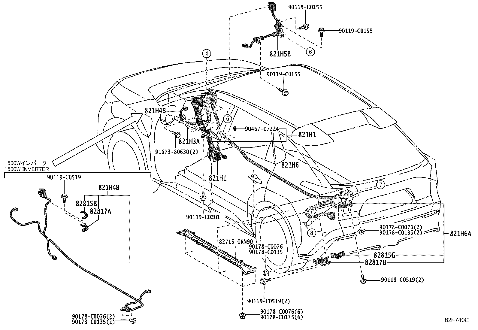 82817-0RF60 PROTECTOR, WIRING HARNESS, NO.2 product image