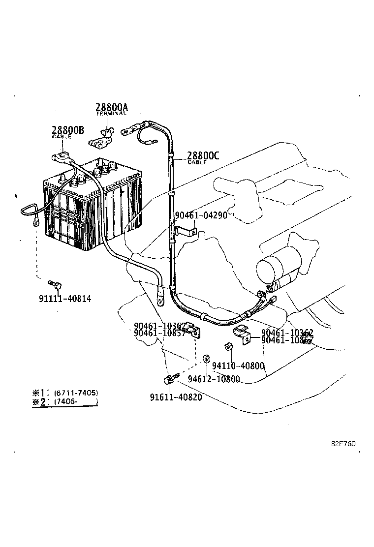 90982-04014 CABLE, BATTERY TO GROUND product image