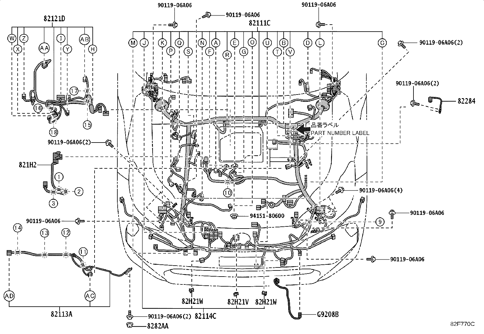 Toyota 82161-4AP12 WIRE, FLOOR