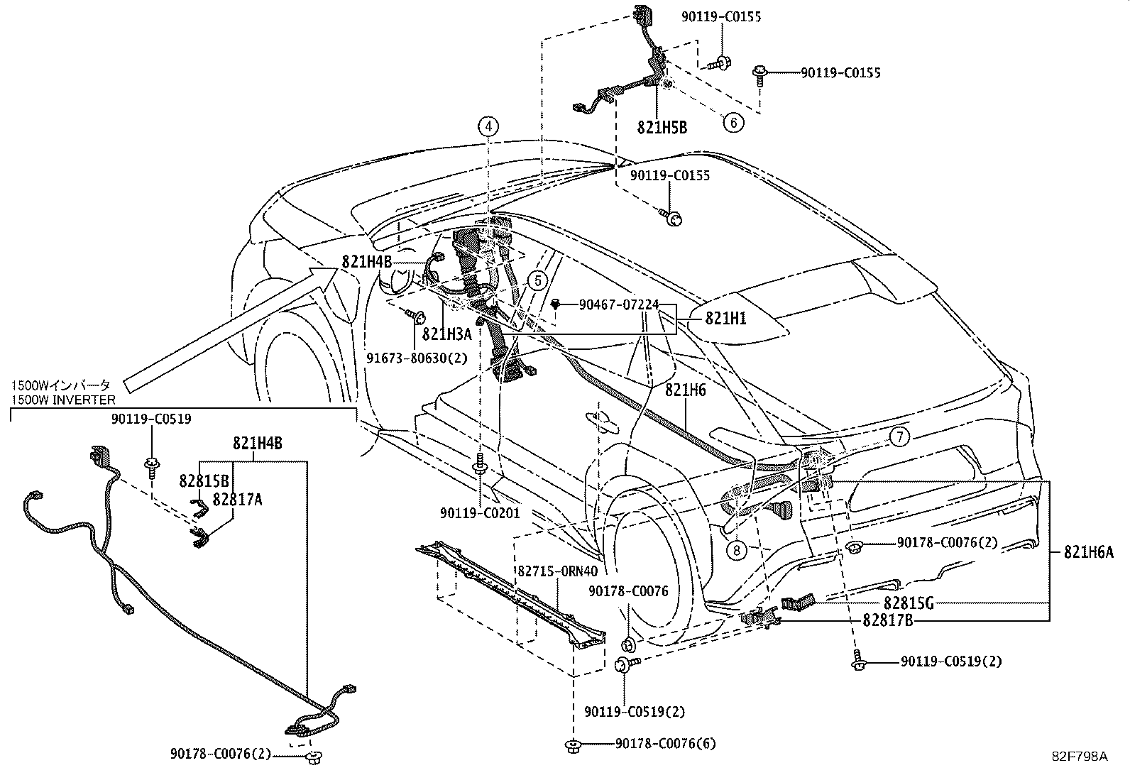 82817-0RF40 PROTECTOR, WIRING HARNESS, NO.2 product image