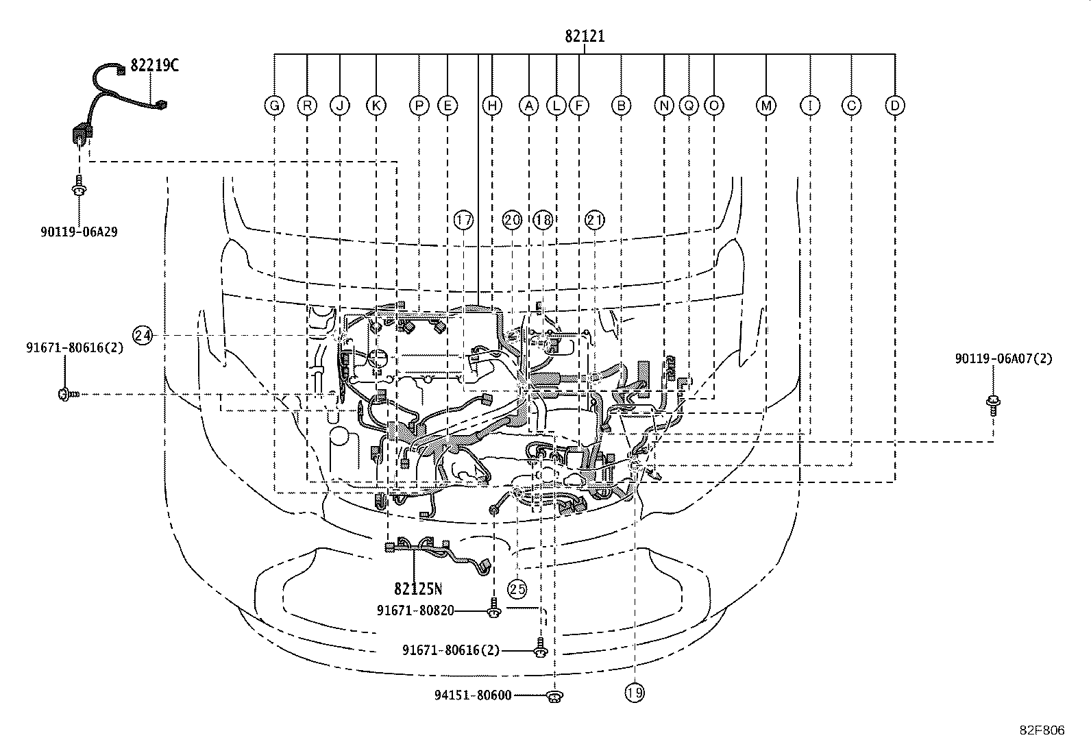 82817-52N90 PROTECTOR, WIRING HARNESS, NO.2 product image