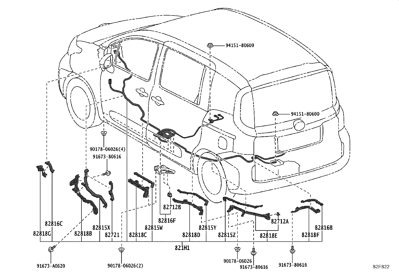 82817-52N90 PROTECTOR, WIRING HARNESS, NO.2 product image