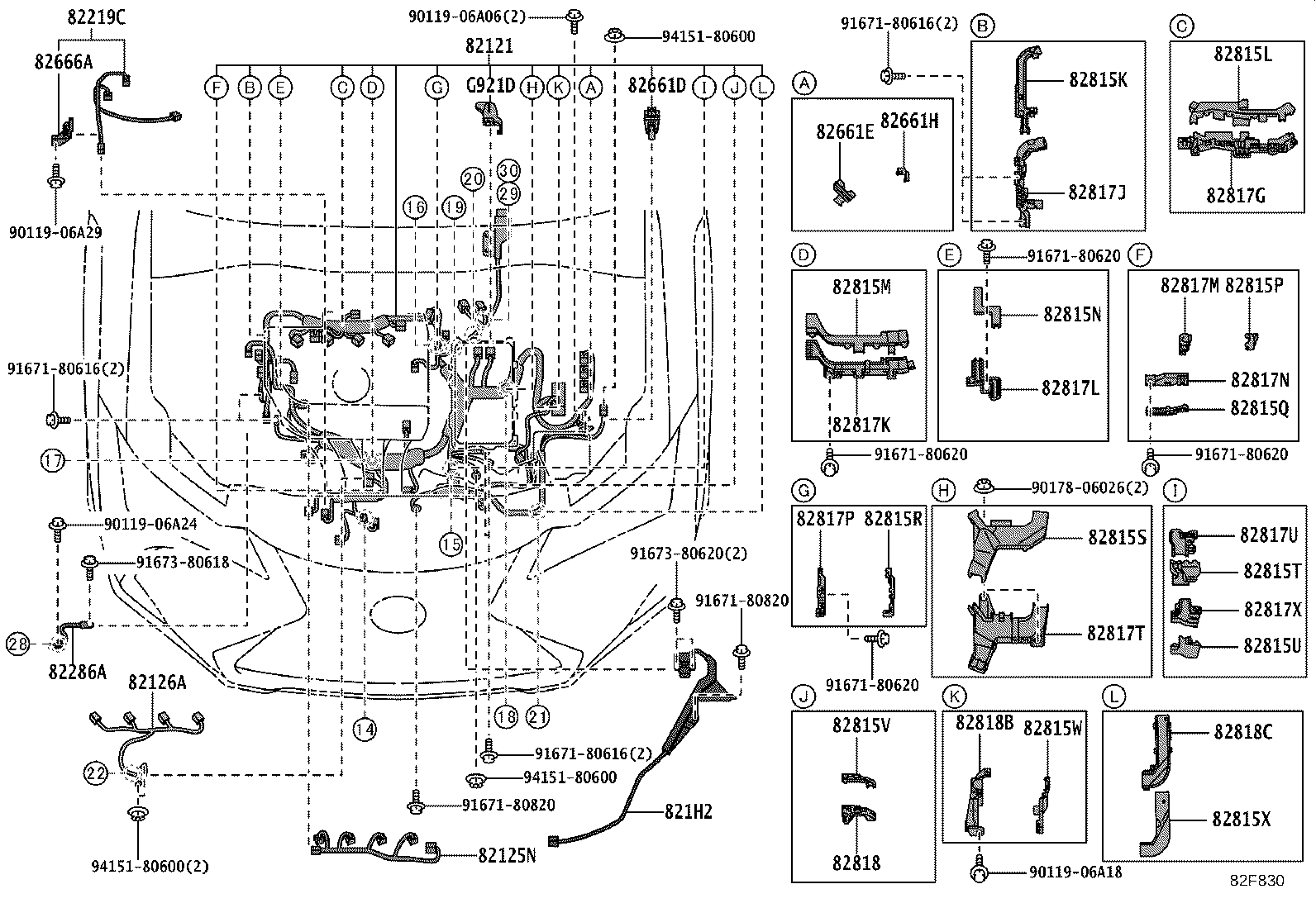 82111-76Z91 WIRE, MOTOR COMPARTMENT, MAIN product image