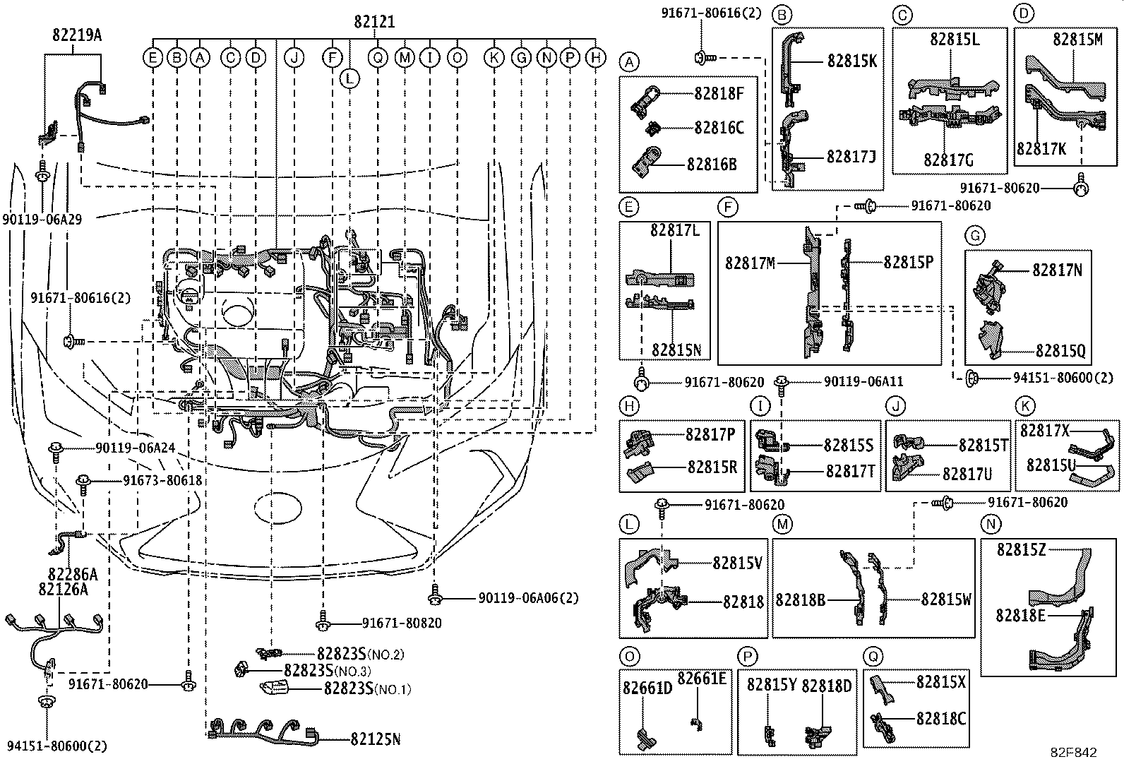 82111-76X60 WIRE, MOTOR COMPARTMENT, MAIN product image