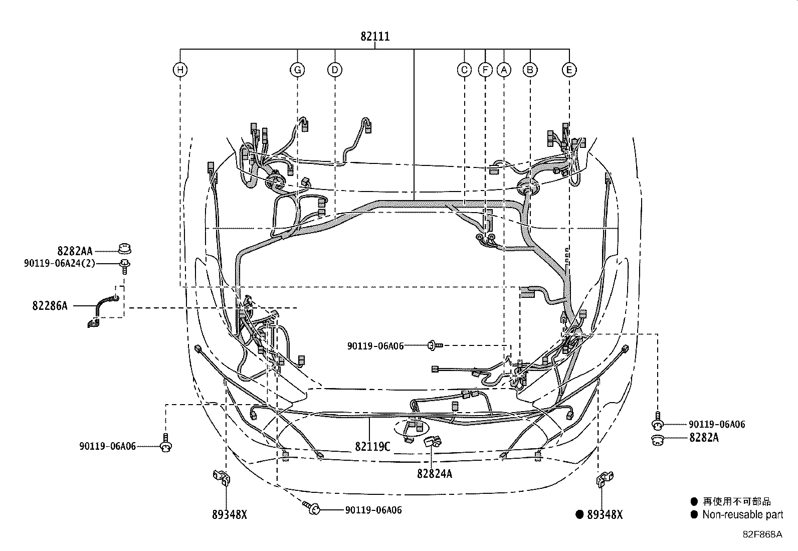 82151-16870 WIRE, FRONT DOOR, RH product image