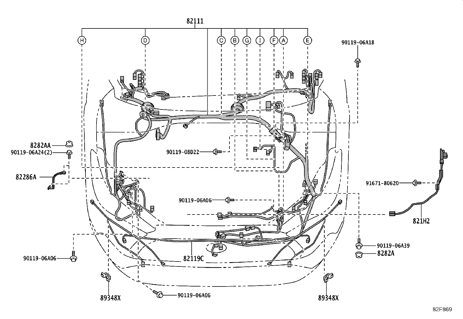 82151-16870 WIRE, FRONT DOOR, RH product image