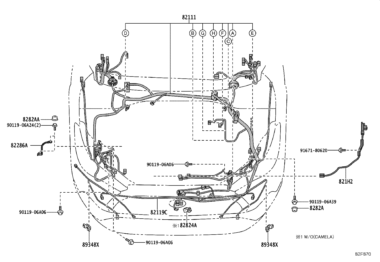 82151-16870 WIRE, FRONT DOOR, RH product image
