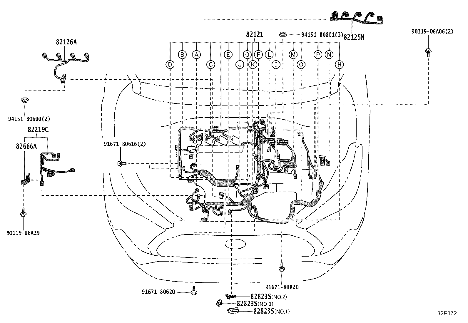 82151-16870 WIRE, FRONT DOOR, RH product image