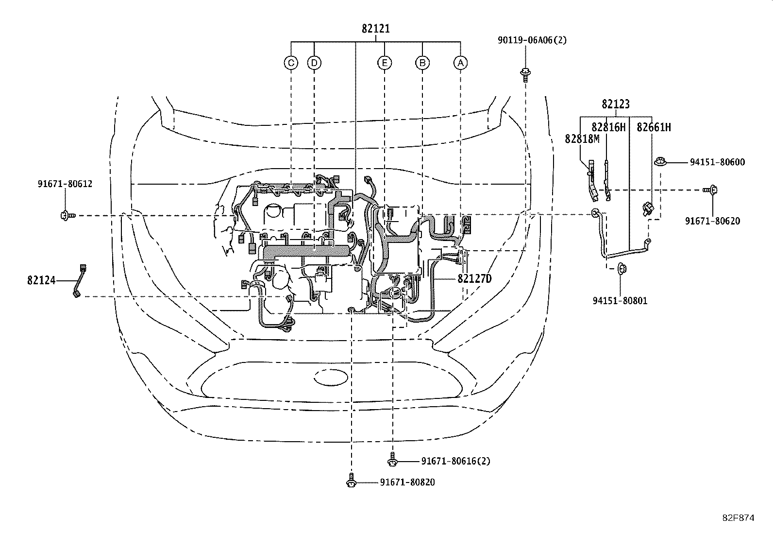 82151-16870 WIRE, FRONT DOOR, RH product image