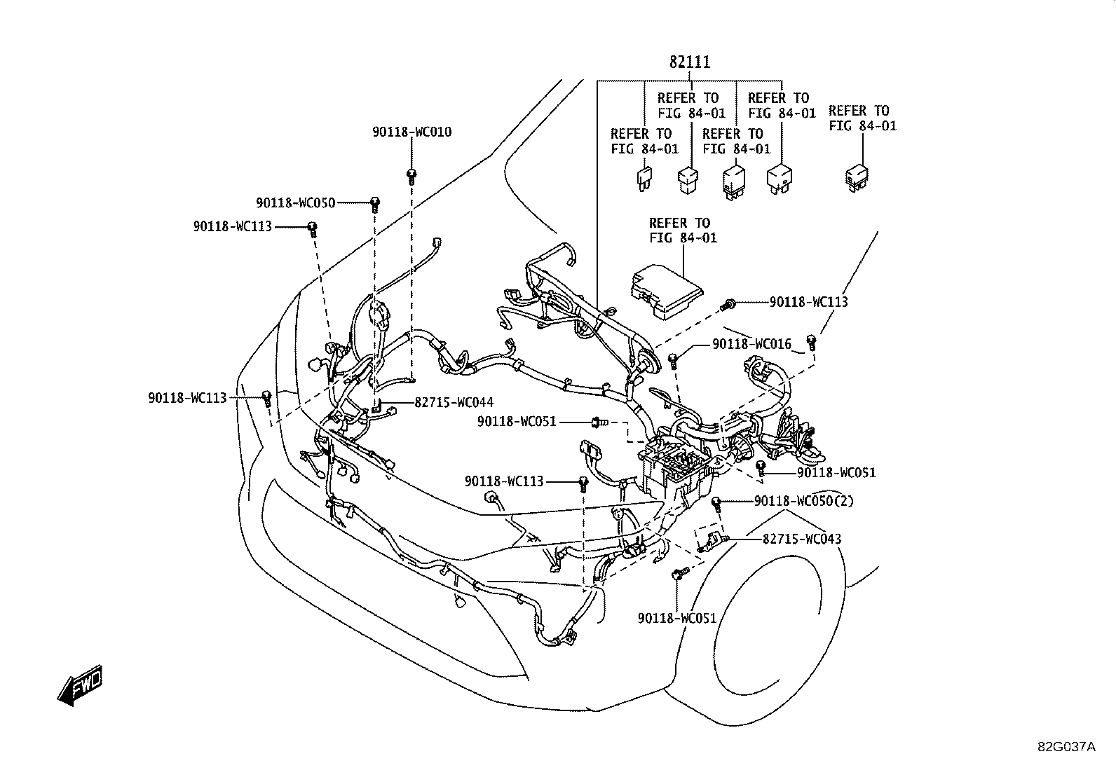 82817-WC033 PROTECTOR, WIRING HARNESS, NO.2 product image