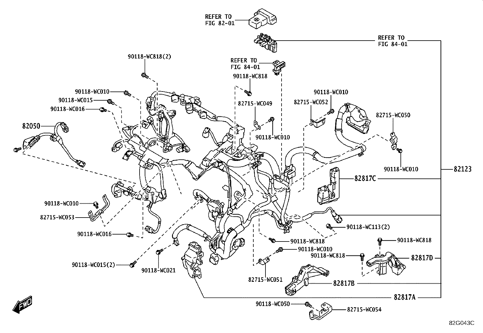 82817-WC033 PROTECTOR, WIRING HARNESS, NO.2 product image