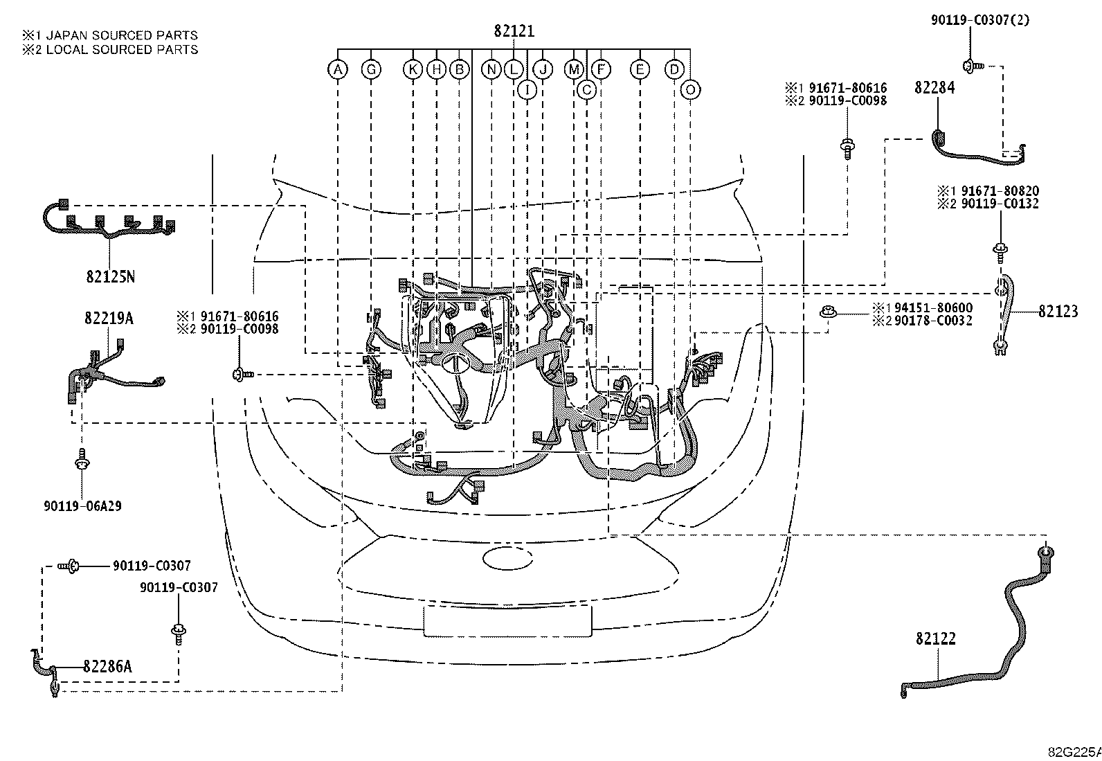 82154-0E720 WIRE, REAR DOOR, NO.2 product image
