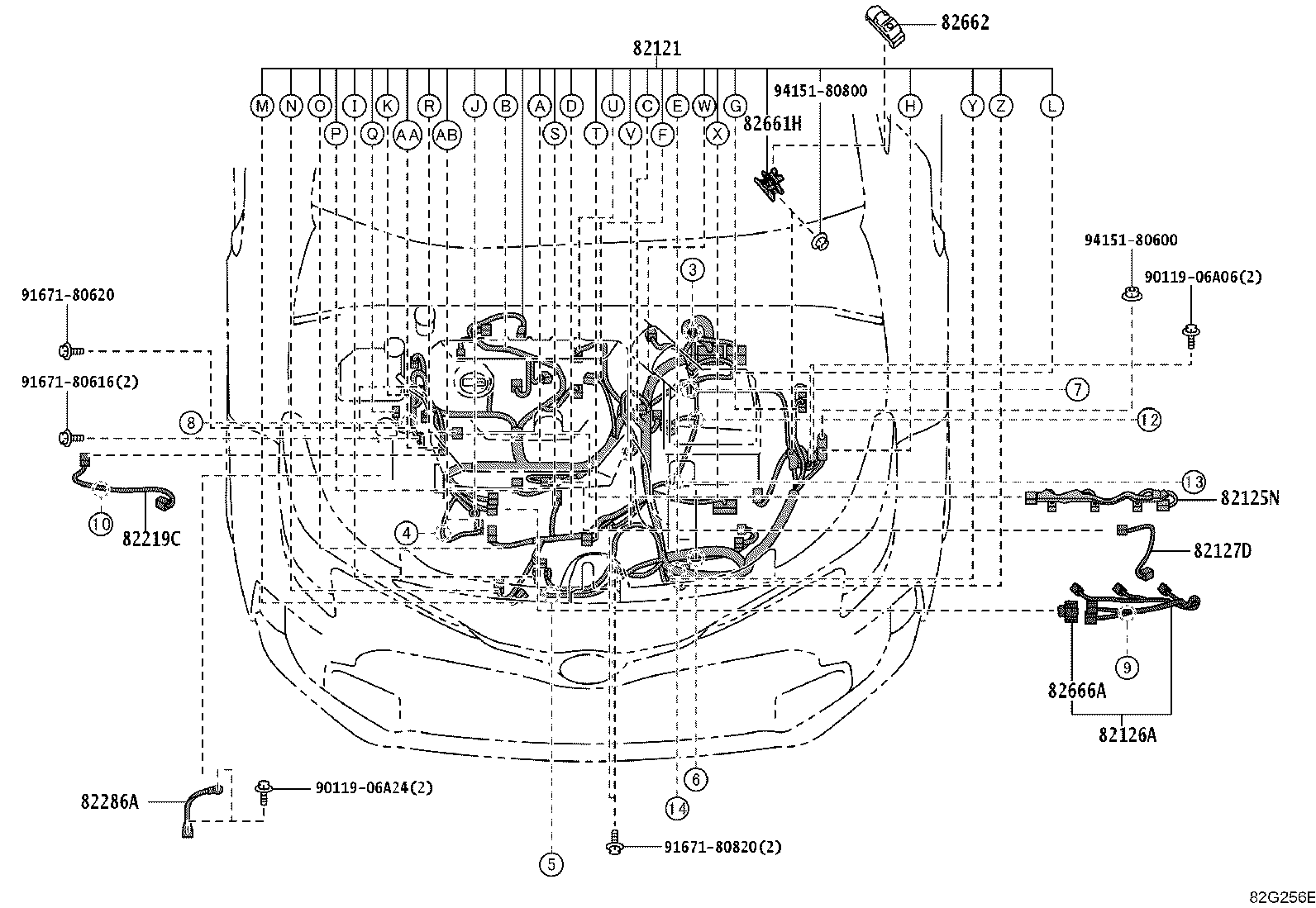 82154-12D30 WIRE, REAR DOOR, NO.2 product image