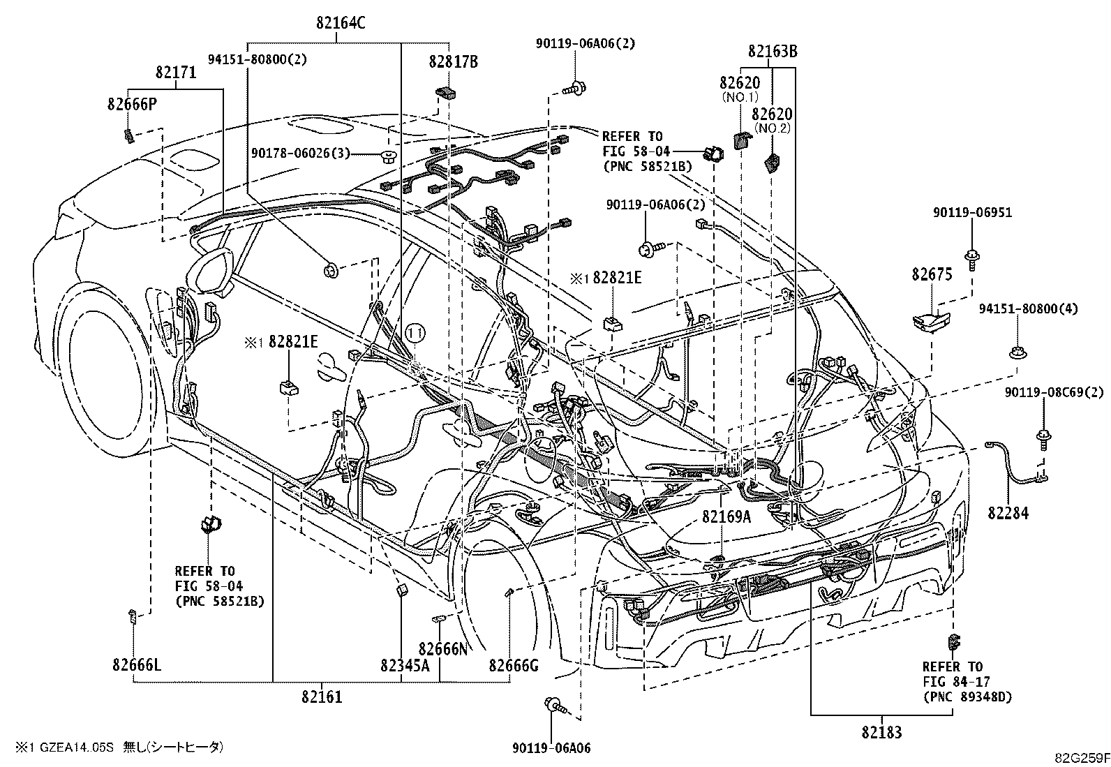 82154-12D30 WIRE, REAR DOOR, NO.2 product image