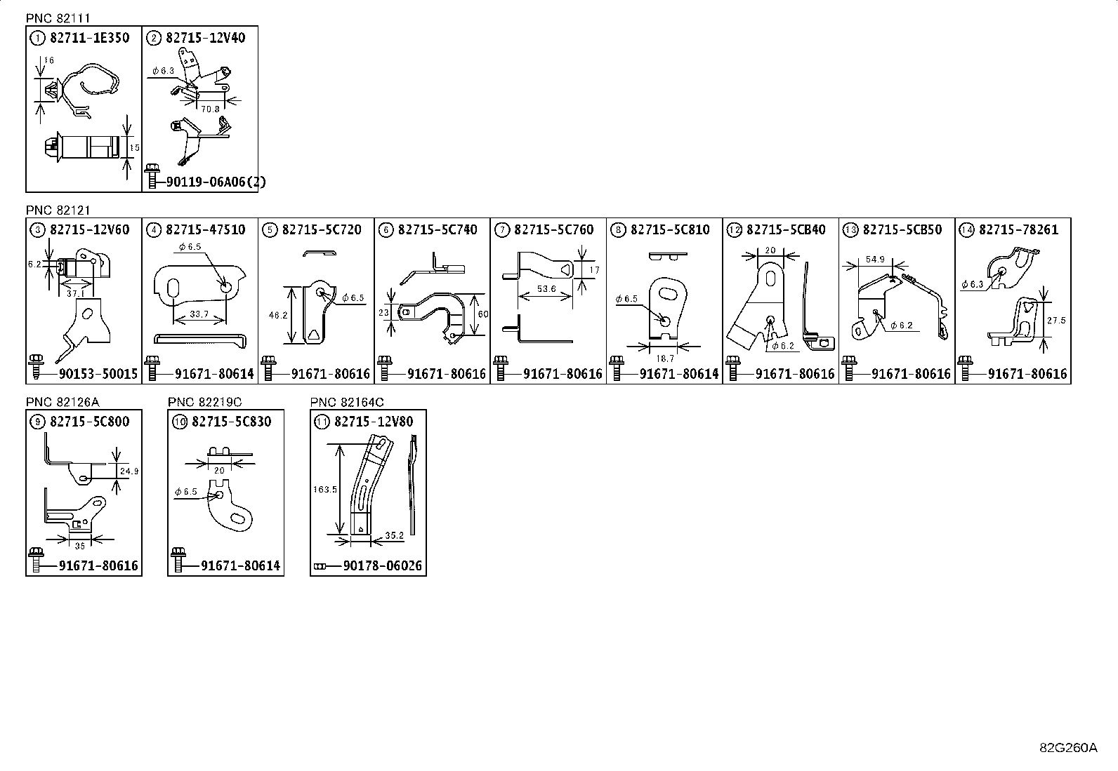 82154-12D30 WIRE, REAR DOOR, NO.2 product image
