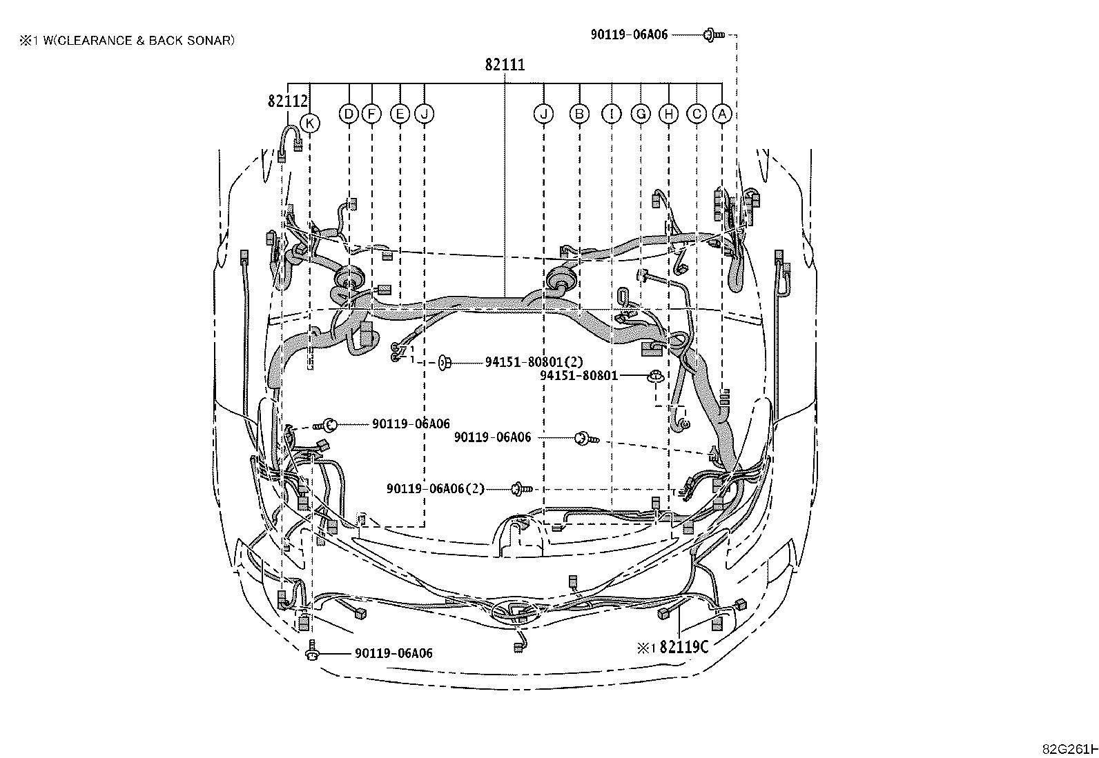 Toyota 82161-1HC40 WIRE, FLOOR