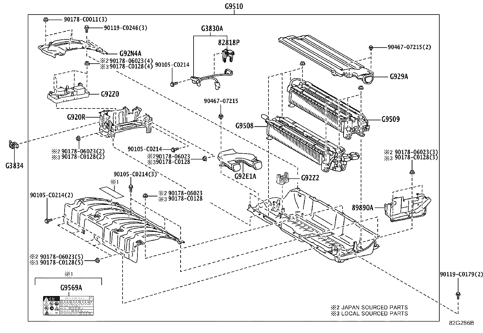 G920S-07010 SHIELD SUB-ASSY, HV BATTERY, NO.3 product image
