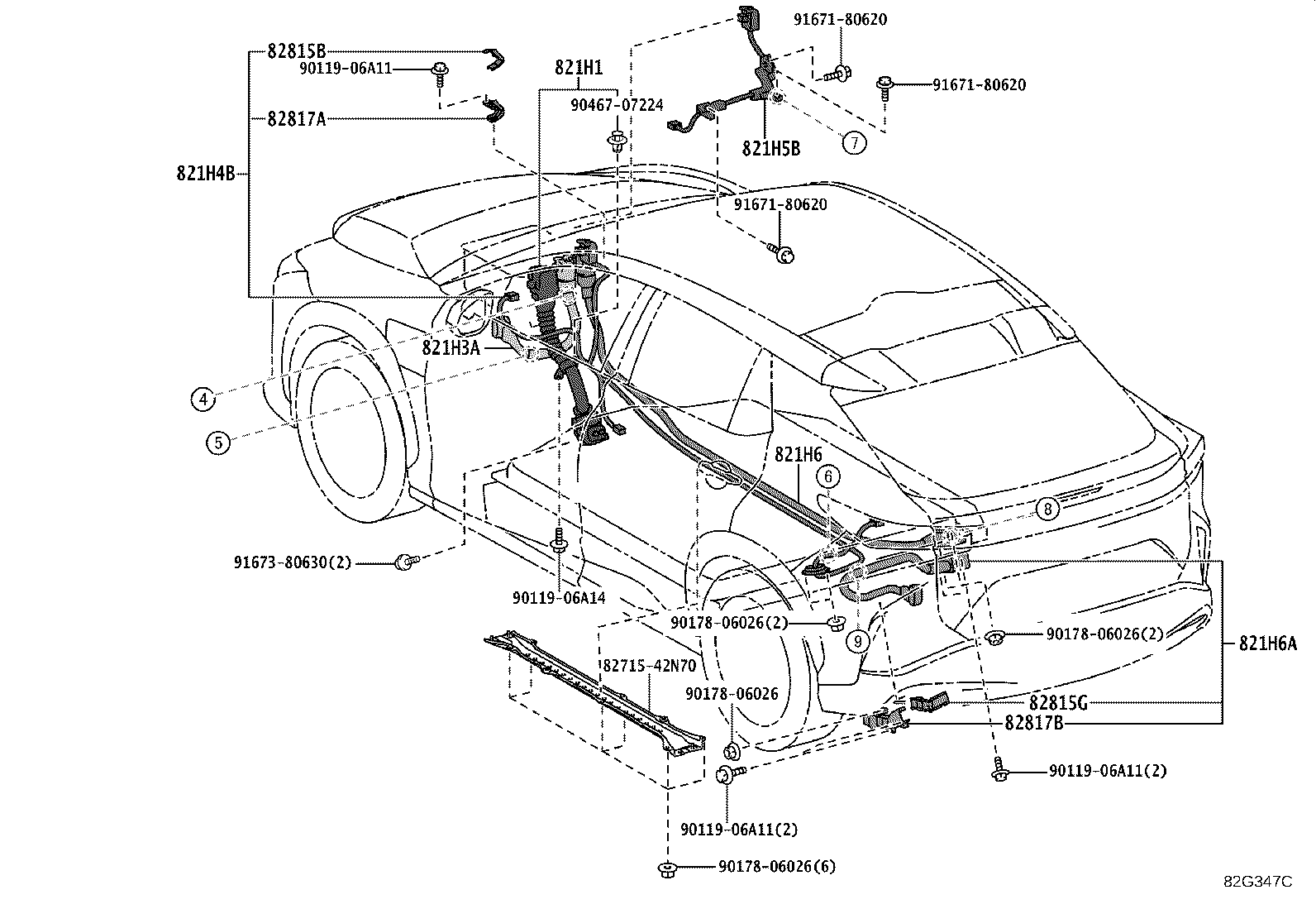 82111-46352 WIRE, MOTOR COMPARTMENT, MAIN product image