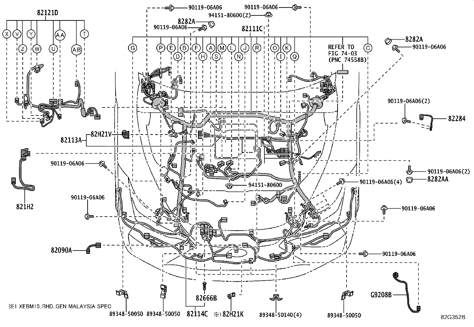 82111-46690 WIRE, MOTOR COMPARTMENT, MAIN product image