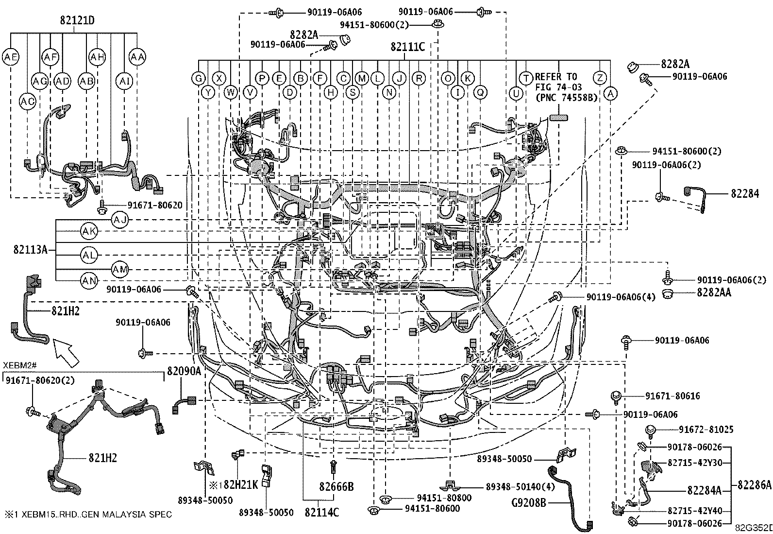 82111-46690 WIRE, MOTOR COMPARTMENT, MAIN product image