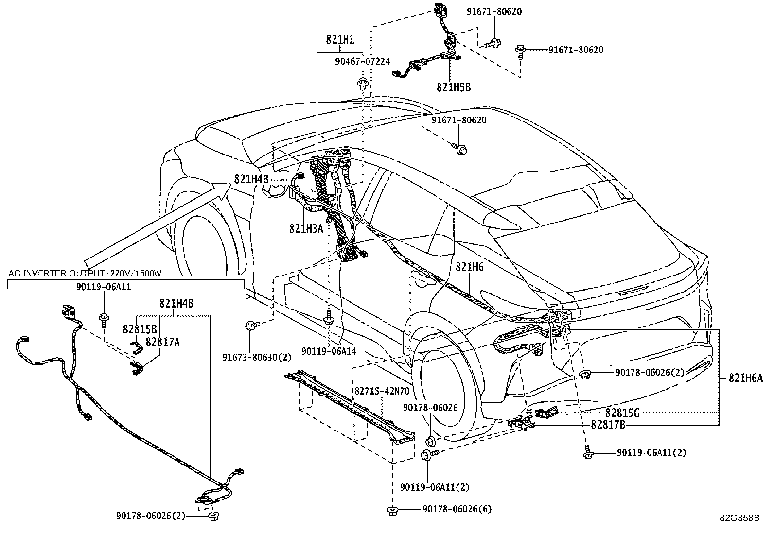 82111-46690 WIRE, MOTOR COMPARTMENT, MAIN product image
