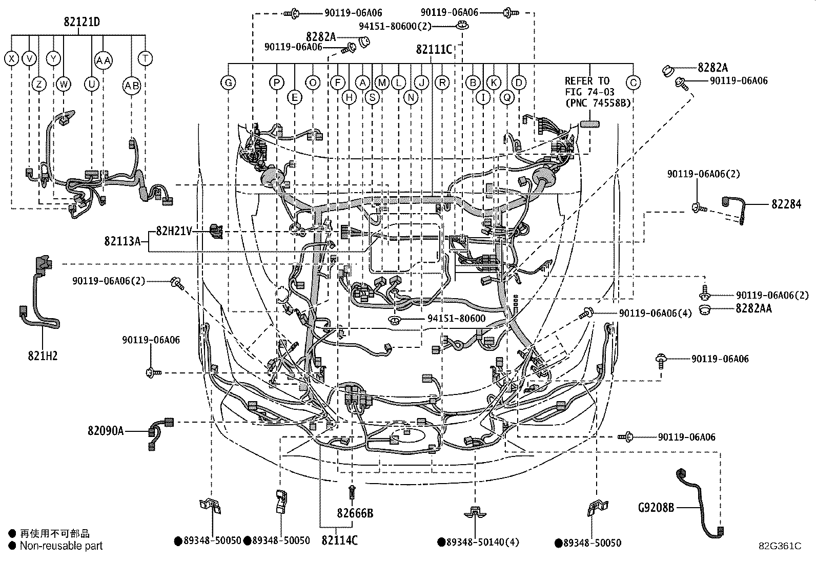 Toyota 82143-46010 WIRE, INSTRUMENT PANEL, NO.3