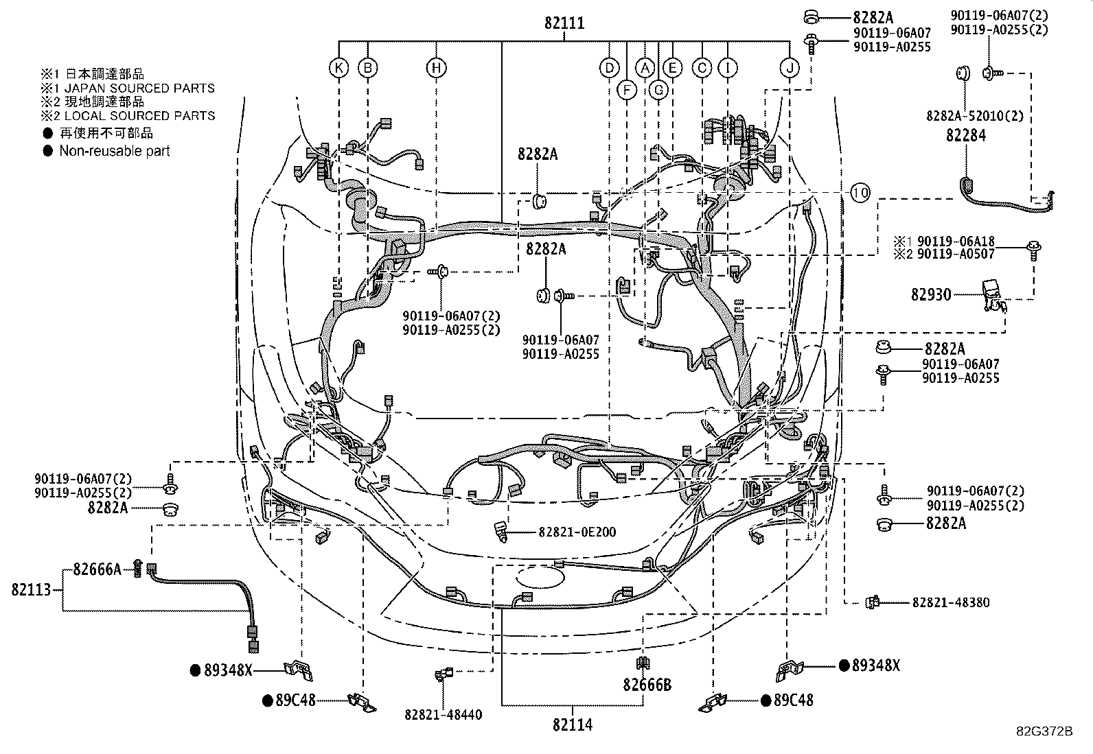 Toyota 82143-0E250 WIRE, INSTRUMENT PANEL, NO.3
