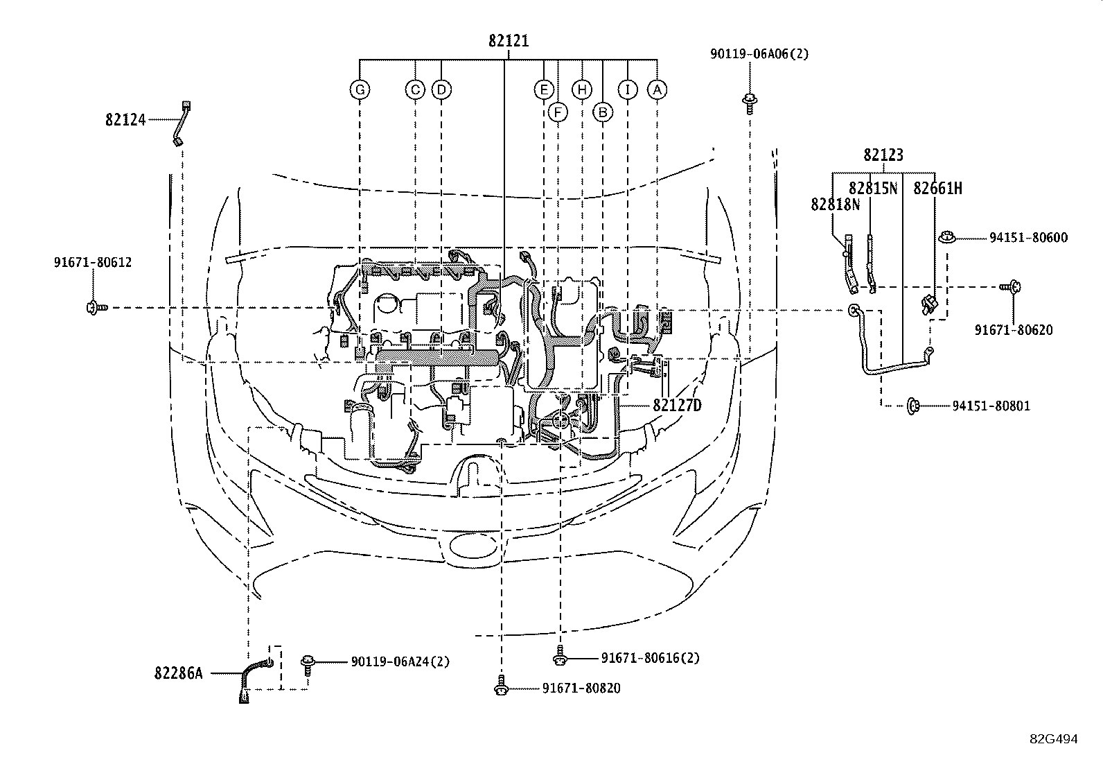 82151-1AC70 WIRE, FRONT DOOR, RH product image