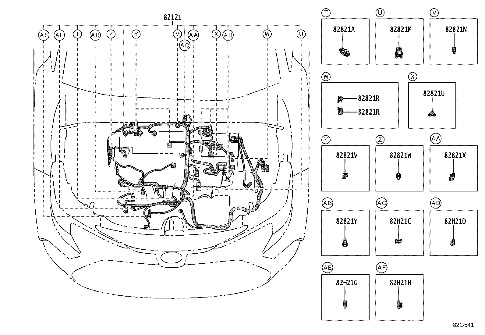 82151-1AD60 WIRE, FRONT DOOR, RH product image