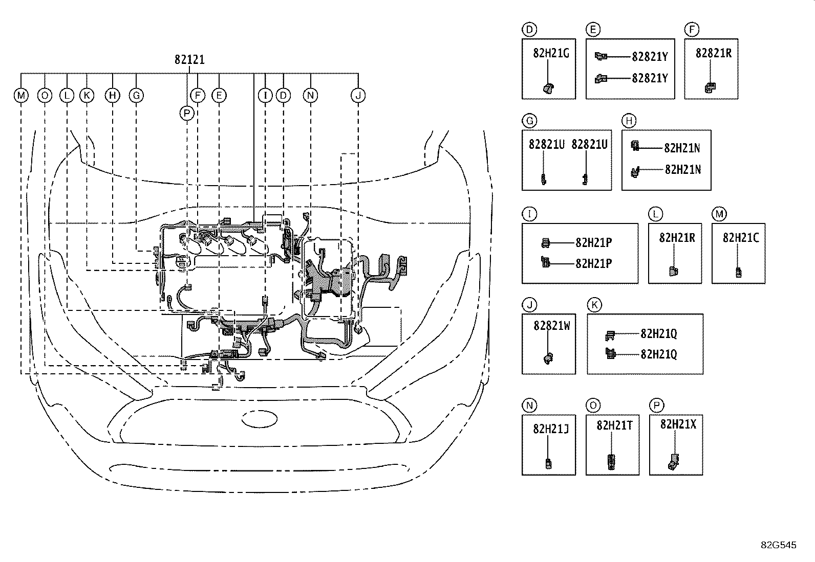 82151-0AF20 WIRE, FRONT DOOR, RH product image