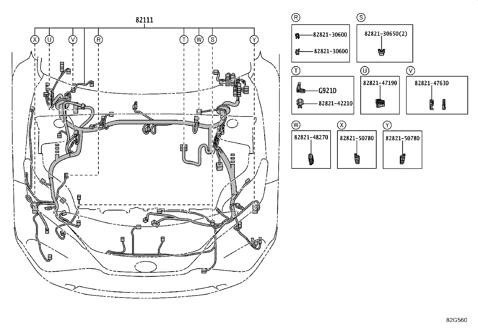 82191-48C80 WIRE, FRONT SEAT, RH product image