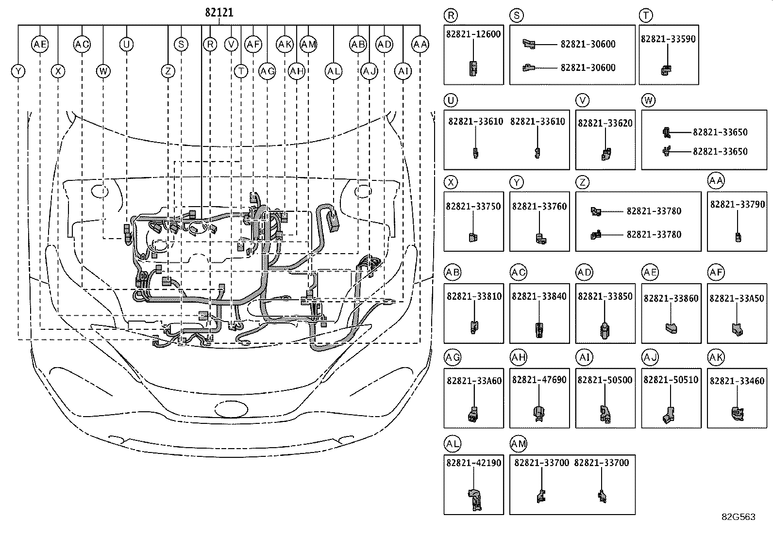 82191-48C80 WIRE, FRONT SEAT, RH product image