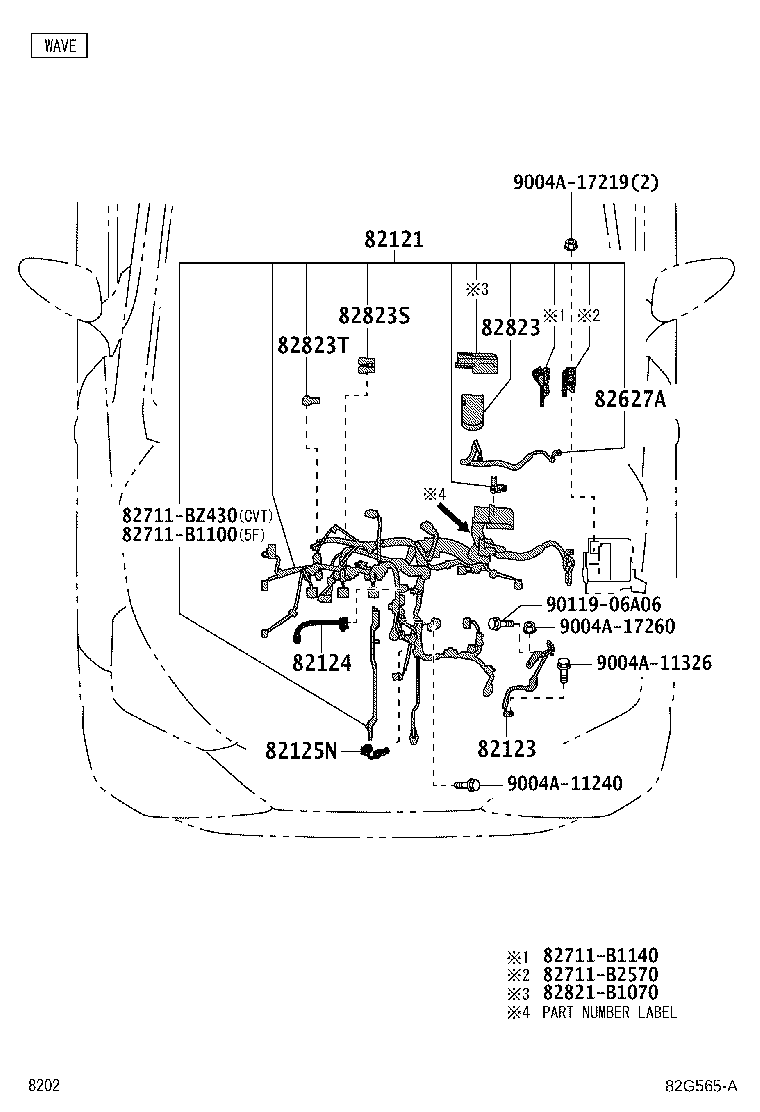 82153-BZ610 WIRE, REAR DOOR, RH product image