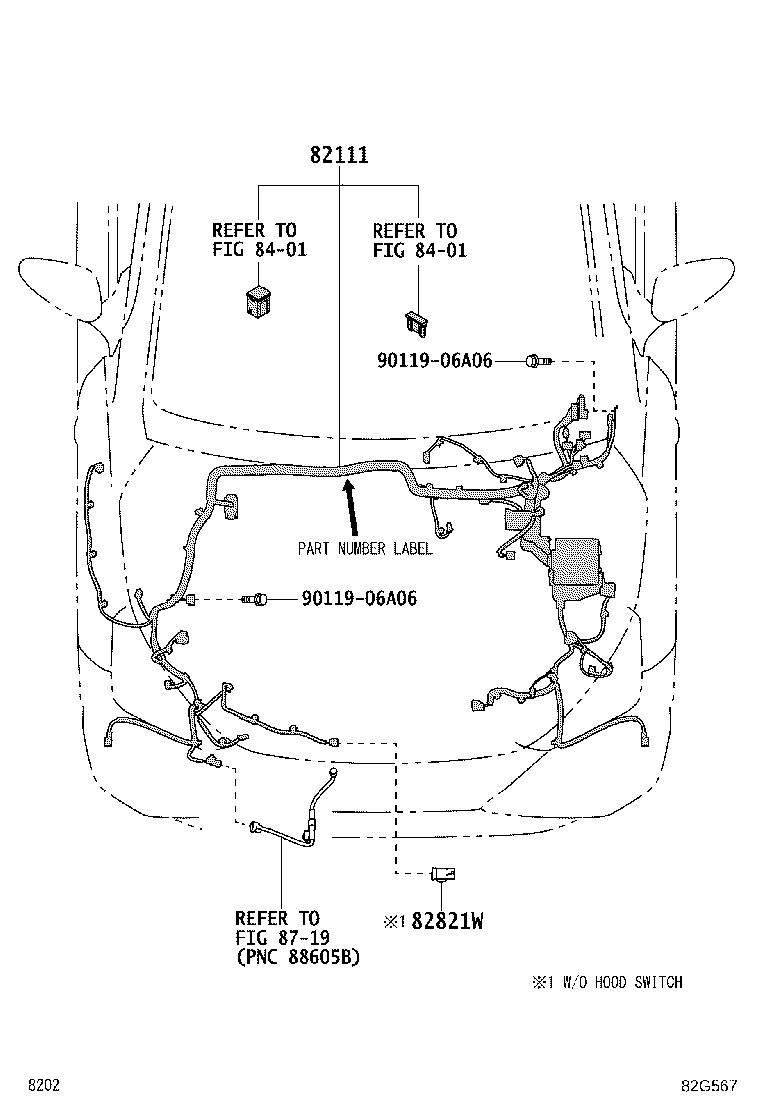82153-BZ610 WIRE, REAR DOOR, RH product image