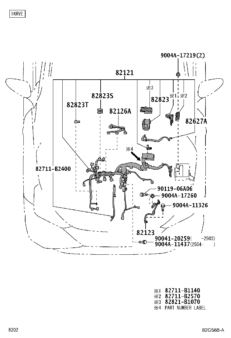82153-BZ610 WIRE, REAR DOOR, RH product image